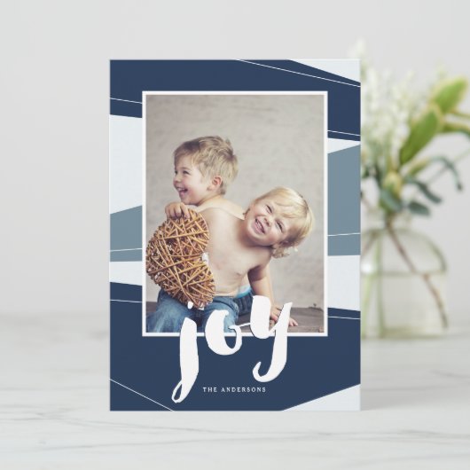 Geometric Block | Blue Joy Photo Card (Standing Front)