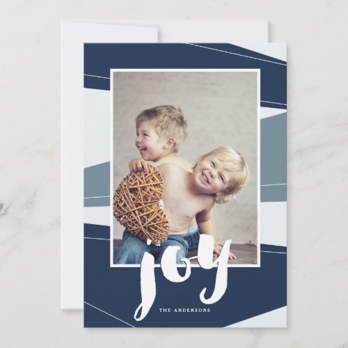 Geometric Block  Blue Joy Photo Card