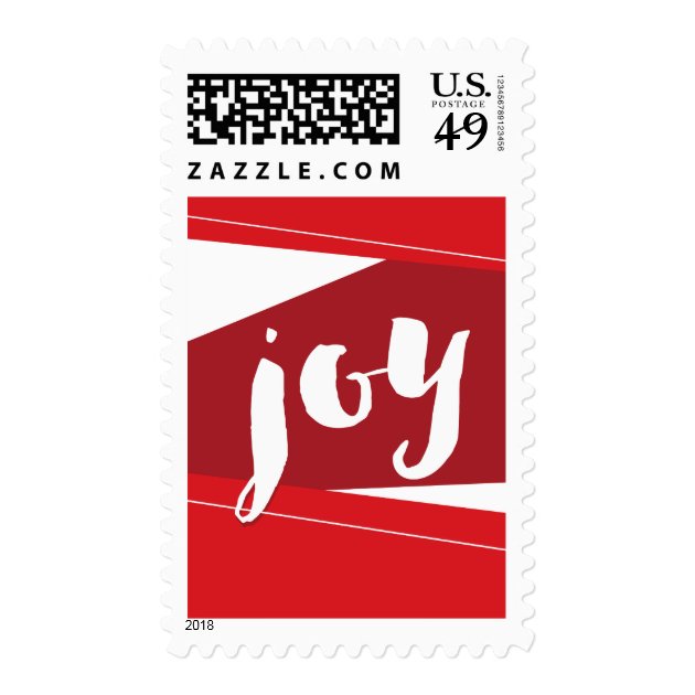 Geometric Block | Red Joy Christmas Postage