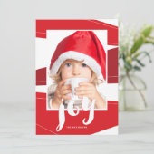 Geometric Block | Red Joy Photo Card (Standing Front)