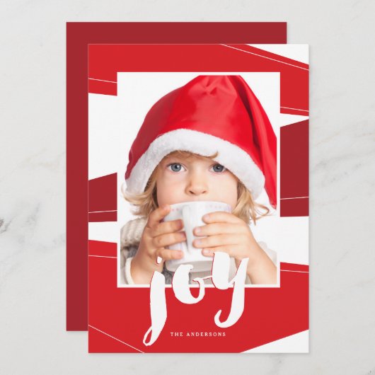 Geometric Block | Red Joy Photo Card (Front/Back)