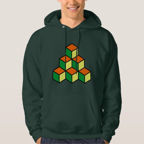 Geometric Blocks _ Green Orange and Yellow Hoodie