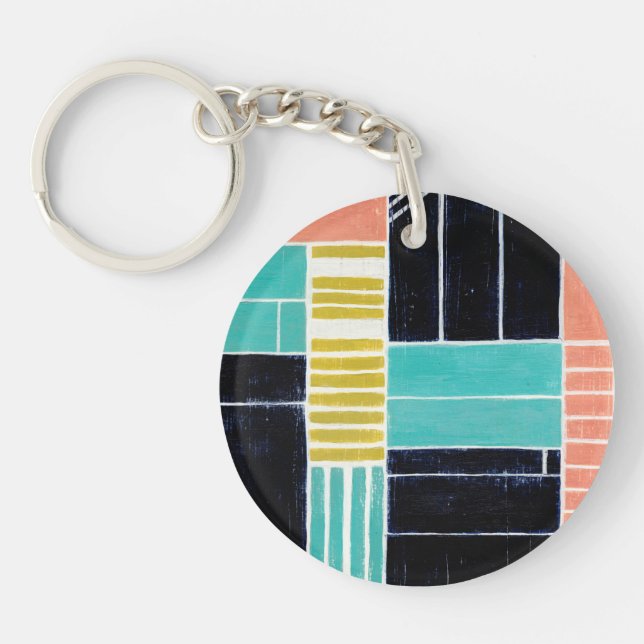 Geometric Blocks Keychain (Front)