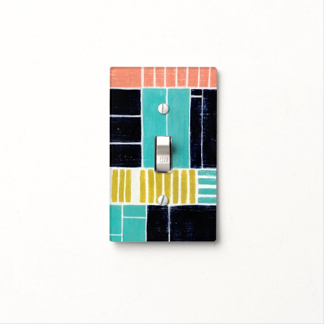 Geometric Blocks Light Switch Cover (In Situ)