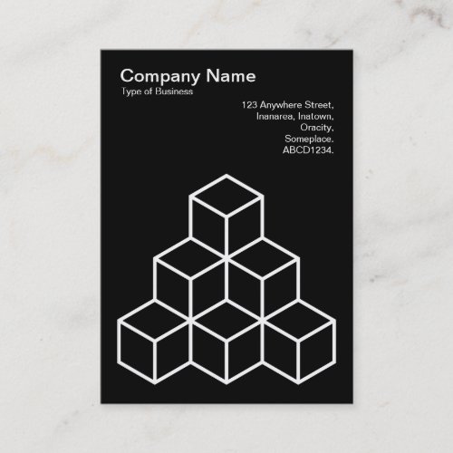 Geometric Blocks  _ White on Black Business Card