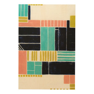 Geometric Blocks Wood Wall Art
