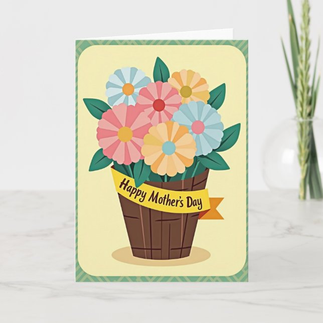 Geometric Blooms Of Thanks Card (Front)