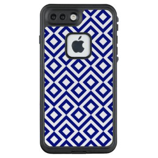 Geometric Blue and White Meander Pattern LifeProof® FRĒ® iPhone 7 Plus Case