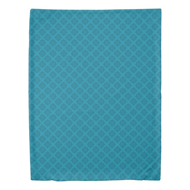 Geometric blue art deco duvet cover (Front)