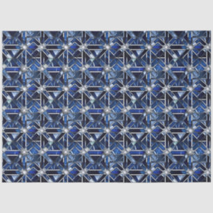Geometric Blue Art Deco Tissue Paper