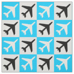 Geometric Blue Aviation Flying Jets Airplane Fabric
