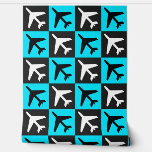 Geometric Blue Aviation Flying Jets Airplane Wallpaper