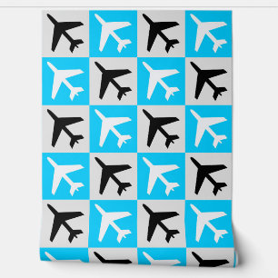 Geometric Blue Aviation Flying Jets Airplane Wallpaper