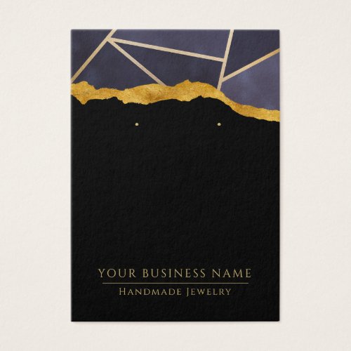 Geometric Blue Black Gold Earring Display Cards