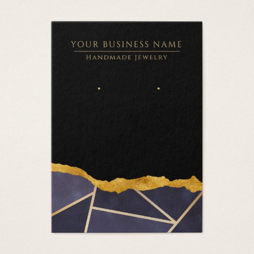 Geometric Blue Black Gold Earring Display Cards