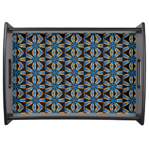 geometric blue black tray