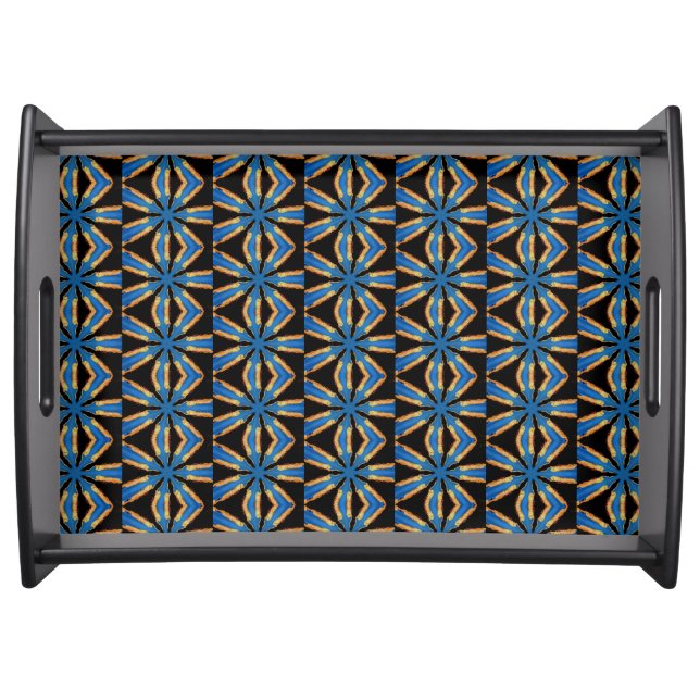 geometric blue black tray (Front)