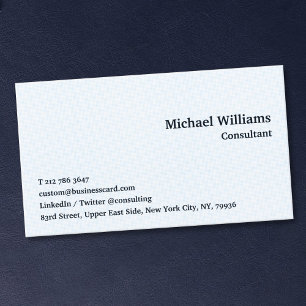Geometric Blue Checkered Pattern Modern Trendy DIY Business Card