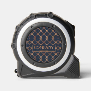 Geometric Blue Company Name Tape Measure
