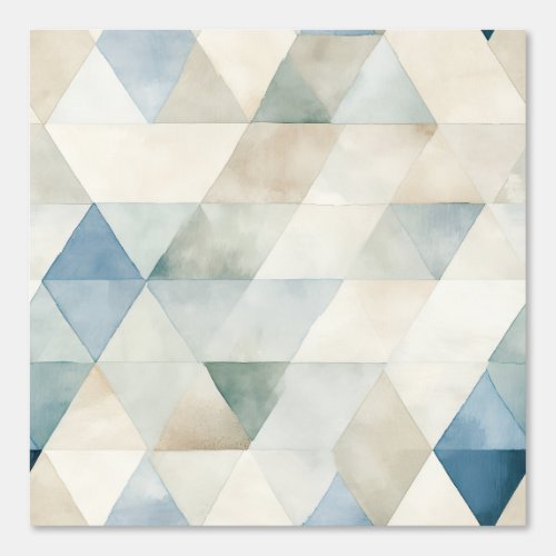 Geometric Blue Cream Triangle Watercolor pattern Wallpaper