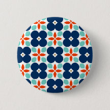 Geometric Blue Flower badge