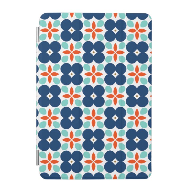 Geometric Blue Flower iPad Smart Cover (Front)