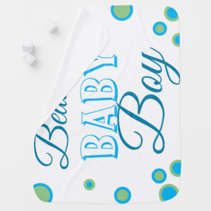 Geometric Blue Green Circles Beautiful Baby Boy Blanket