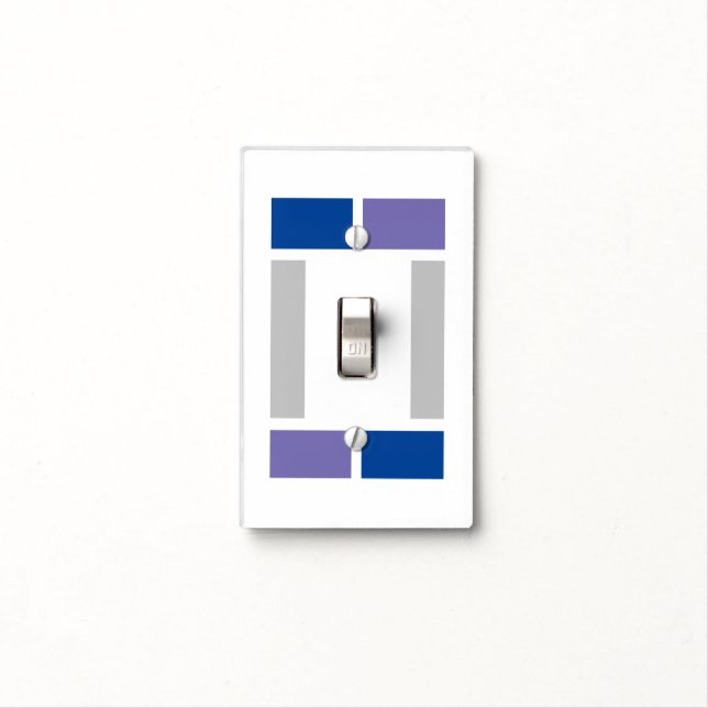 Geometric Blue Grey Purple Light Wall Plate (In Situ)