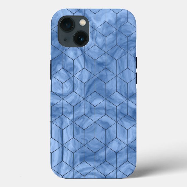 Geometric Blue Marble Case-Mate iPhone Case (Back)