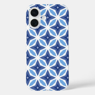 Geometric Blue Pattern iPhone 16 Case