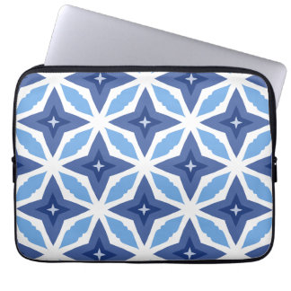 Geometric Blue Pattern Gel Mouse Pad Laptop Sleeve