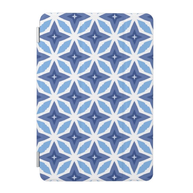 Geometric Blue Pattern iPad Mini Cover (Front)