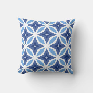 Geometric Blue Pattern Throw Pillow