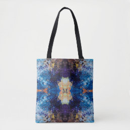 Geometric Blue Purple Brown Art Tote Bag