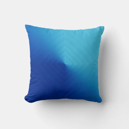 Geometric Blue Summer California Sky Ombre Throw Pillow