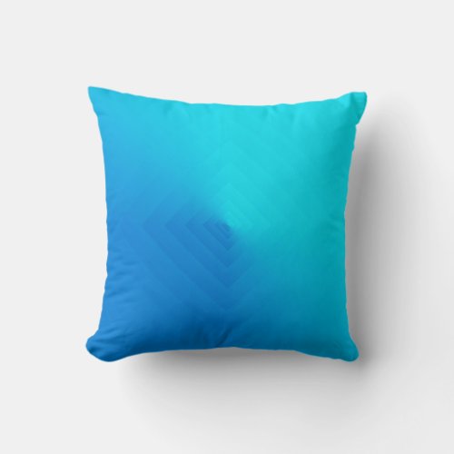 Geometric Blue Summer Caribbean Sky Ombre Throw Pillow