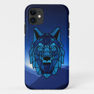Geometric Blue Wolf iPhone 11 Case