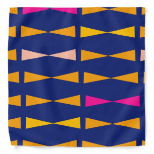Geometric Blue Yellow Bold Pattern Bandana