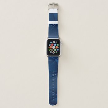 Geometric Blues Pattern Masculine Personalized Apple Watch Band by EvcoStudio at Zazzle