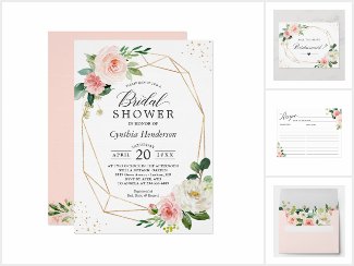 Geometric Blush Floral Bridal & Baby Shower Suite