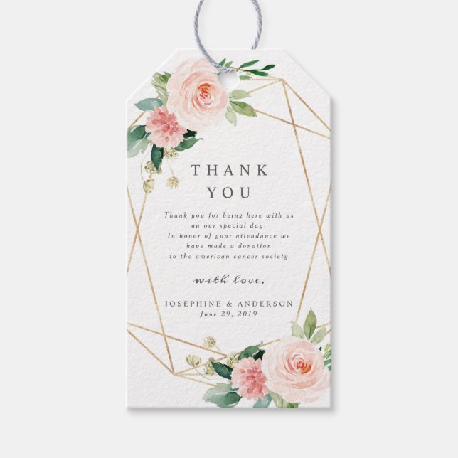 Geometric Blush Gift Tag (Front)
