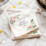 Geometric Blush Pink Floral Bridal Shower Napkins<br><div class="desc">Personalize this "Geometric Watercolor Blush Pink Floral Bridal Shower Paper Napkin" to add a special touch. This high-quality design is easy to customize to be uniquely yours! (1) For further customization, please click the "Customize" button and use our design tool to modify this template. (2) If you need help or...</div>