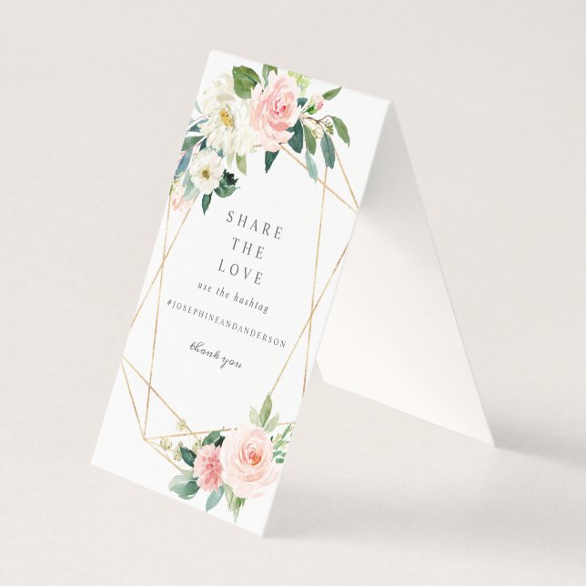 Geometric Blush Share the Love Table Sign (Front)