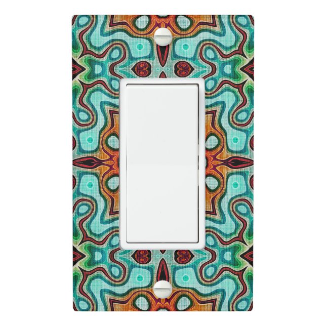Geometric Bohemian Moroccan Mandala Art Pattern Light Switch Cover (In Situ)