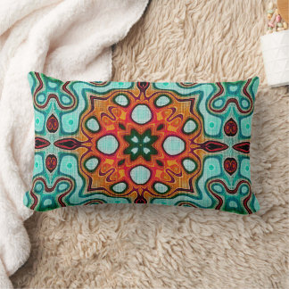 Geometric Bohemian Moroccan Mandala Art Pattern Lumbar Pillow