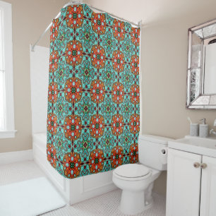 Geometric Bohemian Moroccan Mandala Art Pattern Shower Curtain