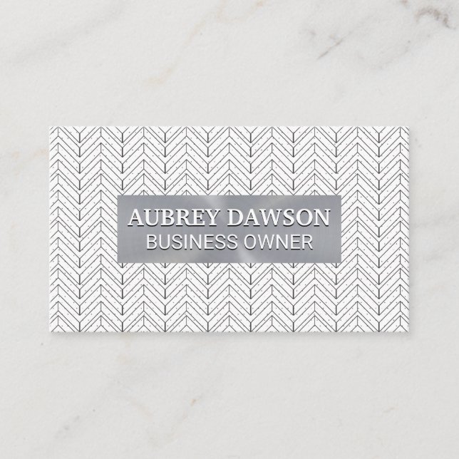 Geometric Bohemian Pattern | Metal Banner Business Card (Front)