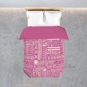 Geometric Boho Pink Tribal Pattern Women Bed Duvet Cover