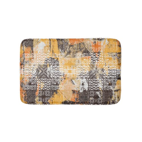 Geometric Boho Tribal Distressed Pattern Bath Mat