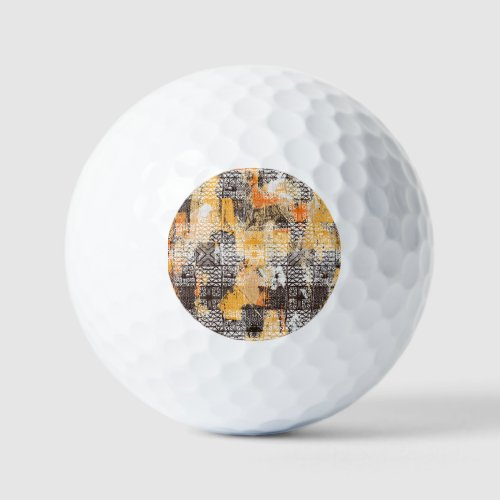 Geometric Boho Tribal Distressed Pattern Golf Balls